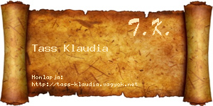 Tass Klaudia névjegykártya
